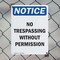 Signmission No Trespassing Without Permission OSHA Notice Sign, Plastic, 7in W x 10in L, 2PK OS-2PACK-NS-P-710-V-15006 - alternate 2